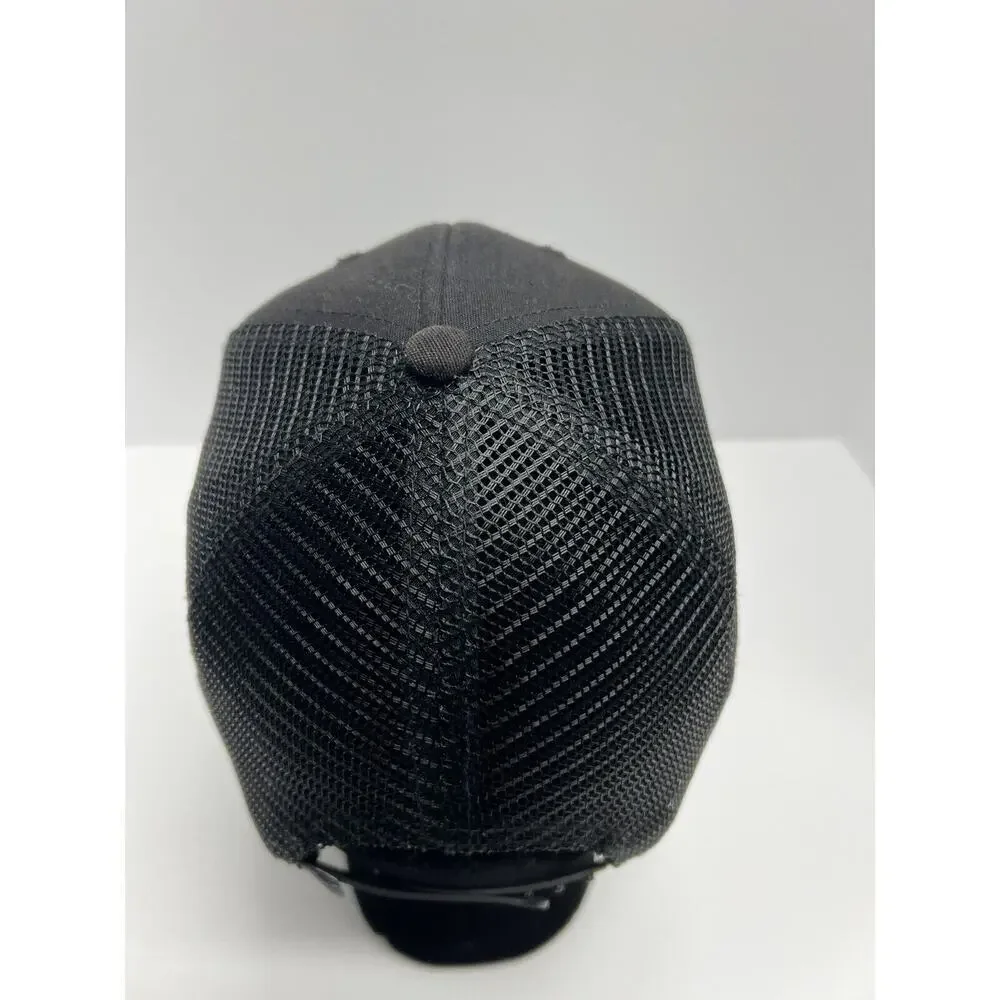 Patagonia Unisex Ball Cap P-6 Logo Trucker Snap Back Hat Mesh Black - Picture 8 of 10